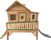 AXI Emma Maison Enfant avec Toboggan Gris - Aire de Jeux pour l'extérieur en Marron & Vert - Maisonnette / Cabane de Jeu en Bois FSC