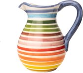 Pro Italia Arcobaleno Waterkan-1 Liter- 11 cm- 17 cm hoog- regenboog kleuren- waterkaraf - wijnkaraf-decoratief