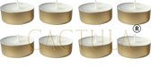 Cactula Waxine lichtjes Maxi in gouden cup | 8 stuks | 10 branduren