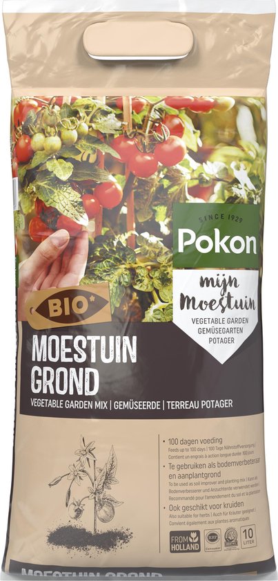 Pokon Bio Moestuingrond - 10l - Potgrond Moestuin - 100 dagen voeding