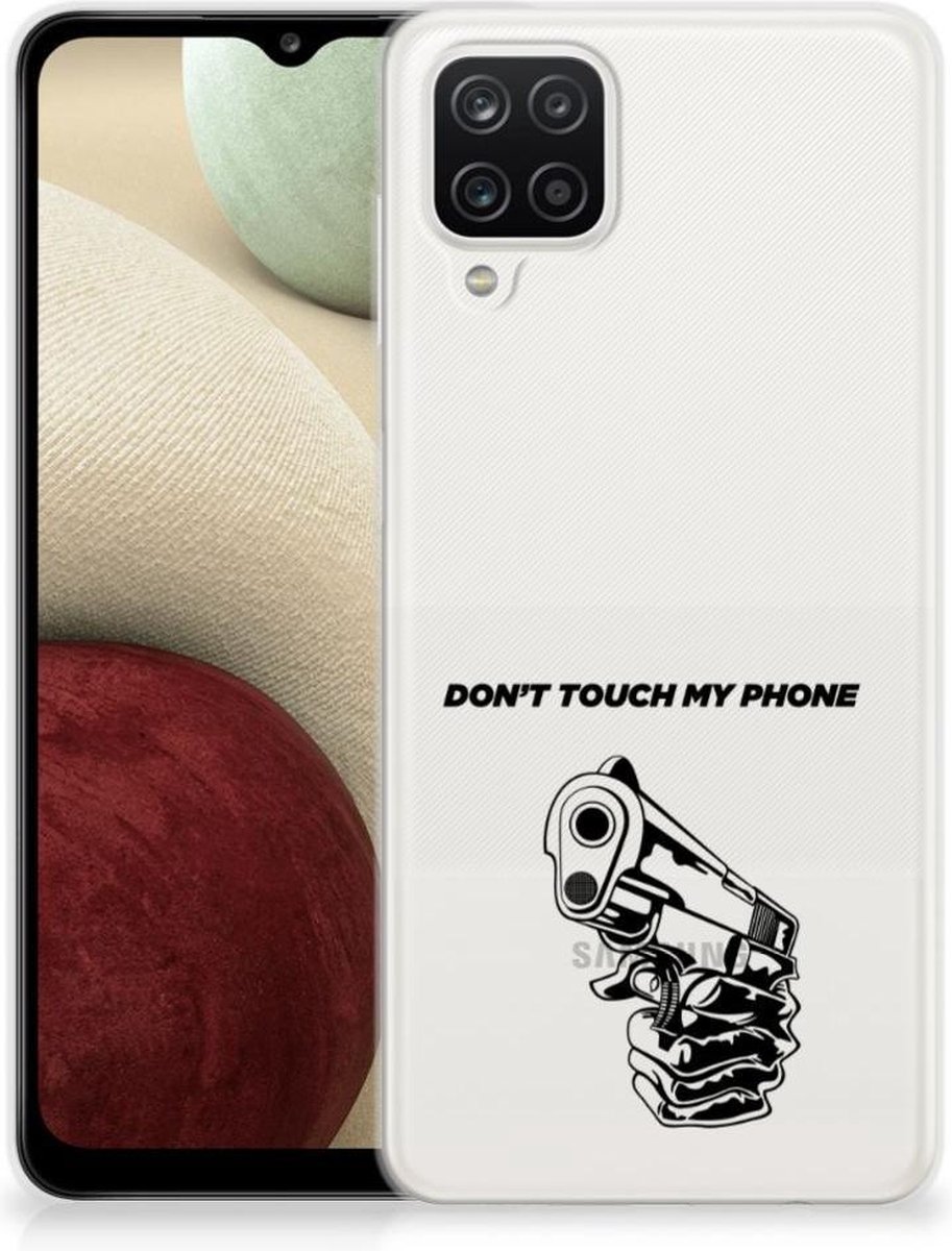 Samsung Galaxy A12 Silicone-hoesje Gun Don't Touch My Phone