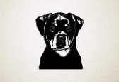 Wanddecoratie - Hond - Rottweiler 10 - L - 90x75cm - Zwart - muurdecoratie - Line Art