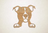 Wanddecoratie - Hond - Engelse Stafford 5 - M - 61x60cm - Eiken - muurdecoratie - Line Art