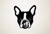 Wanddecoratie - Hond - Boston Terrier 4 - L - 81x75cm - Zwart - muurdecoratie - Line Art