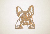 Wanddecoratie - Hond - Franse Bulldog 3 - S - 54x45cm - Eiken - muurdecoratie - Line Art