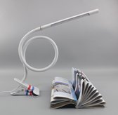 Bureaulamp/Leeslamp met klem - 360° verstelbaar - USB aansluiting - Dimbaar/Dimfunctie - Touch senor - Witte kleur