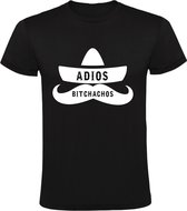 Adios Bitchagos  Heren t-shirt | lunchroom | spaans | doei | zuid amerika | mexicaans | slet | kado | Zwart