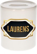 Laurens naam cadeau spaarpot met gouden embleem - kado verjaardag/ vaderdag/ pensioen/ geslaagd/ bedankt