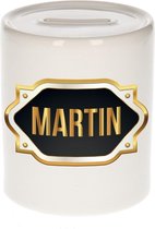 Martin naam cadeau spaarpot met gouden embleem - kado verjaardag/ vaderdag/ pensioen/ geslaagd/ bedankt