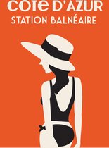 Zomer Poster - Cote d'Azur Station Balneaire - Wandposter 60 x 40 cm