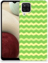 Silicone Gel Case pour Samsung Galaxy A12 Coque Téléphone Green Waves
