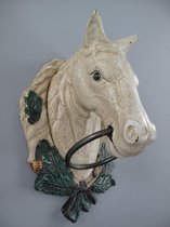 Paardenhoofd - Gietijzer - Wit - 29 cm hoog