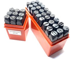 36-delige slagletters/cijferset 10mm - Slagletters - Slagcijfers - Slagletterset - Slagcijferset - 36 stuks - A t/m Z, &, 0 t/m 8 - 10mm