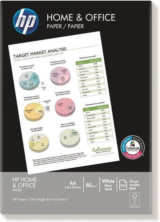 HP Papier pour imprimante Home & Office (CHP150) A4 Blanc 2500 feuilles