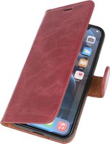 DiLedro iPhone 12 Mini Hoesje Bookcase Shock Proof - Marble Red