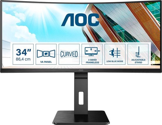 AOC CU34P2A - QHD VA Curved UltraWide Monitor - 34 Inch