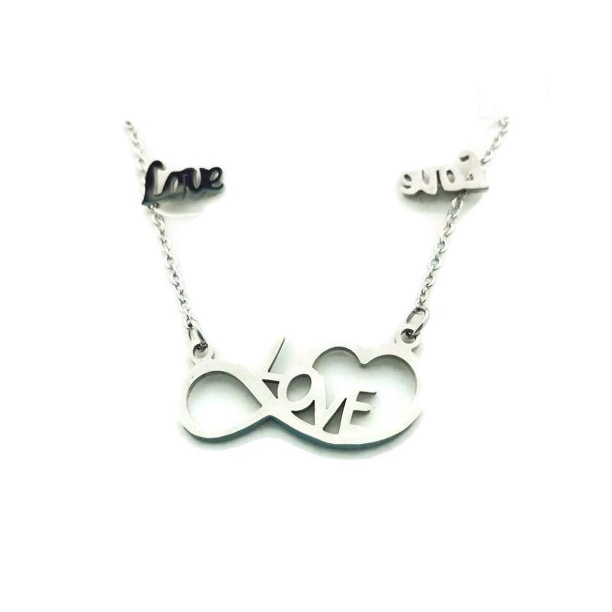 Aramat Jewels | Sieradensets | Sieradenset Infinity Teken Oorbellen en Ketting | | | | | | | Verkleurd niet