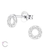 Aramat jewels ® - Kinder oorbellen rond swarovski elements kristal 925 zilver transparant 5mm