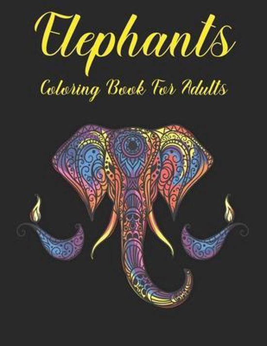 Elephants Coloring Book for Adults - cover