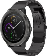Stalen Smartwatch bandje - Geschikt voor  Garmin Vivoactive 4 metalen bandje - zwart - Horlogeband / Polsband / Armband