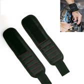Magnetische Polsband - Klus Polsband Klittenband - Gereedschap Band - Armband voor Schroeven/ Spijkers - Armband met Magneten - Zwart