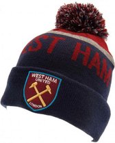 West Ham muts pompon - Volwassenen - blauw/bordeaux