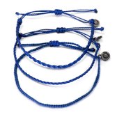 Chibuntu® - Navy Blauwe Armband Set Heren - Armbanden Set collectie - Mannen - Armband (sieraad) - One-size-fits-all