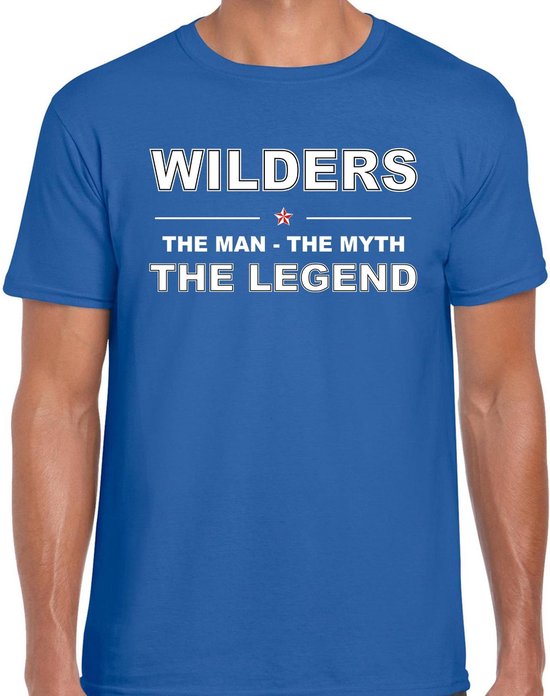 Wilders naam t-shirt the man / the myth / the legend blauw voor heren -  Politieke... | bol.com