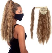Chula Lifestyle Paardenstaart Haar Extension Bruin-Blond Lang Krullend Golvend 56 cm - Ponytail Extensions Brown-Blond Long Curly Wavy 22 inch
