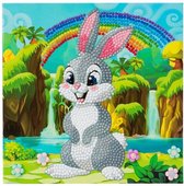 Diamond Painting Crystal Card Kit ® Rabbit Wonderland 18x18 cm, Partial Painting