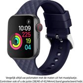 Zee blauw Siliconen Horloge Band geschikt voor Apple Watch 1, 2, 3, 4, 5, 6, 7, 8, SE & Nike+, 42mm & 44mm "Mannenbreedte" Series – Maat: zie maatfoto - Soepel hoogwaardig siliconen - 42 mm en 44 mm - blue