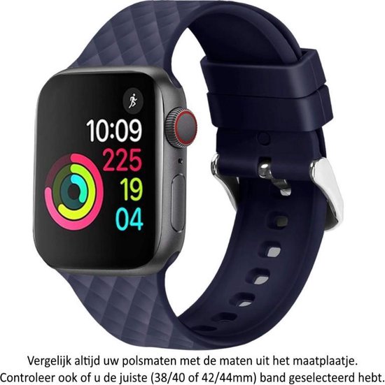 Zee blauw Siliconen Horloge Band geschikt voor Apple Watch 1, 2, 3, 4, 5,  6, SE \u0026 | bol.com