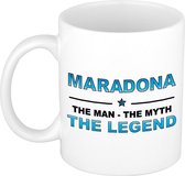 Maradona The man, The myth the legend cadeau koffie mok / thee beker 300 ml - voetballegende/Pluisje
