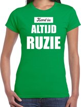 Groen fout Kerstshirt / t-shirt - Kerst is altijd ruzie - dames - Kerstkleding / Christmas outfit M