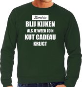 Groene foute Kersttrui / sweater - Kerst is blij kijken / kut cadeau - heren - Kerstkleding / Christmas outfit L