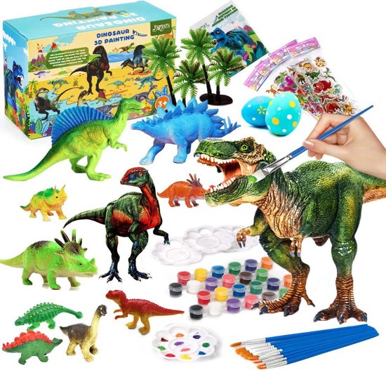 Dinosaurus verfset verf eigen Cadeau 10 verschillende Dinosaurussen | bol.com