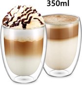 Dubbelwandige Glazen – Koffieglazen - Theeglazen – 350ml – 6 Stuks – Cappuccino Glazen - Latte Macchiato Glazen