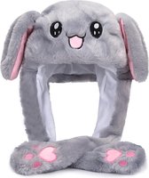 JAXY Bunny Hat - Muts Met Oorflappen - Muts met Oren - Kawaii Konijn Muts - Grijs