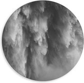 Dibond Wandcirkel - Stofwolk (zwart/wit) - 80x80cm Foto op Aluminium Wandcirkel (met ophangsysteem)