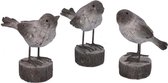 Vogeltjes grijs 3ass. 9x6x11cm