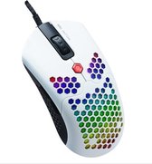 Honeycomb Gaming Muis - Wit - Stille Game Muis - 800 TOT 12.000 DPI - RGB verlichting - 7 Knoppen - Licht gewicht
