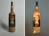 Flessenlamp met kurk - The Walking Dead - Rick & Negan - Lamp - 32 cm hoog - Verlichting - Favoriete serie - Fles Lamp - Wijn - Decoratie - Dressoir - Trendy - Fles met 20 led lampjes - Sfeer