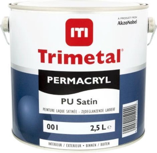 Trimetal Permacryl Satin - Peinture émail satiné brillant - Wit