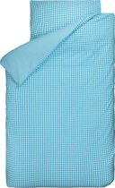 BINK Bedding BB Ruit Aqua - 1 Persoons - 140x200/220 cm (inclusief 1 kussensloop 60x70 cm)