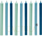 Cactula belles longues bougies à dîner 28 cm en 3 couleurs Trendy 9 pièces | Bleu | Jade / Bleu clair / Bleu foncé