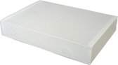 Coffret cadeau boîtes en plastique semi-transparent 35x25x06 cm BLANC (100 pièces)