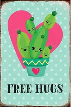 Wandbord - Free Hugs ( gratis knuffelen )