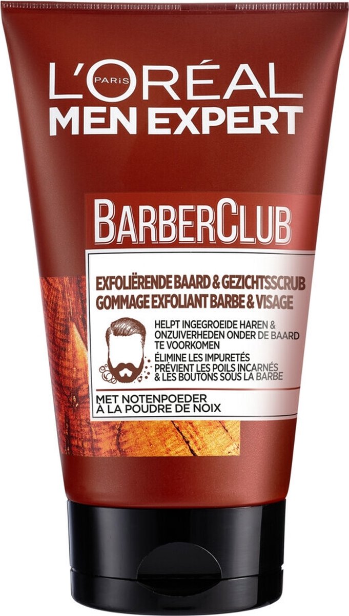 L’Oréal Paris Men Expert Barber Club BarberClub Exfoliërende Baard & Gezichtsscrub - 3 x 100 ml Voordeelverpakking