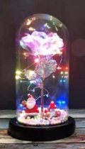 Gouden Roos in Glazen Stolp met LED verlichting - Decoratie - Sfeervol - Uniek Kado - Cadeau - Geschenk - Kerst - Valentijn, Liefde, Trouw, Bruiloft, Romantisch - Golden Rose in glass dome wi