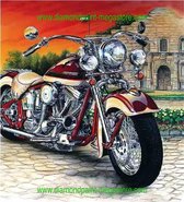 Lenks Diamond painting Rode Harley 40 X 50cm ronde steentjes full paint Diamond Paint 3324NC